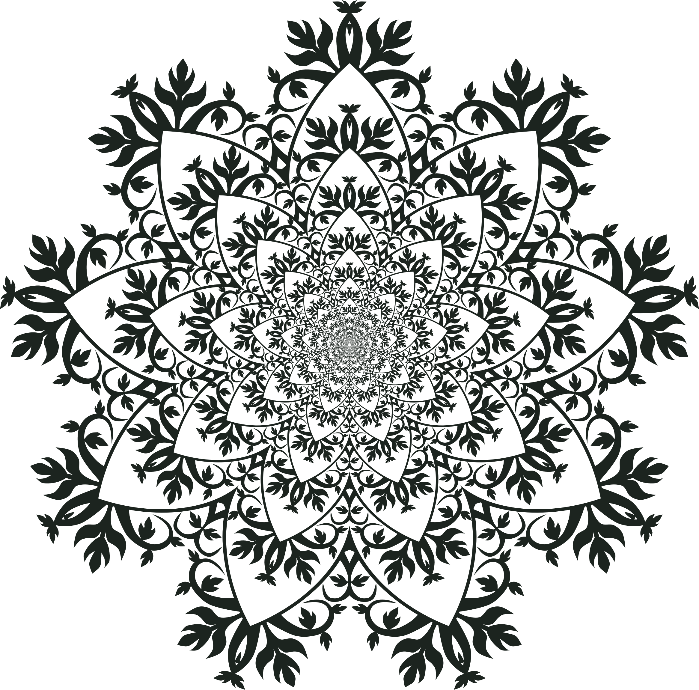 Ornament Frame Extended 2 Ornament Border Png - Mandala And Frames (2332x2302), Png Download