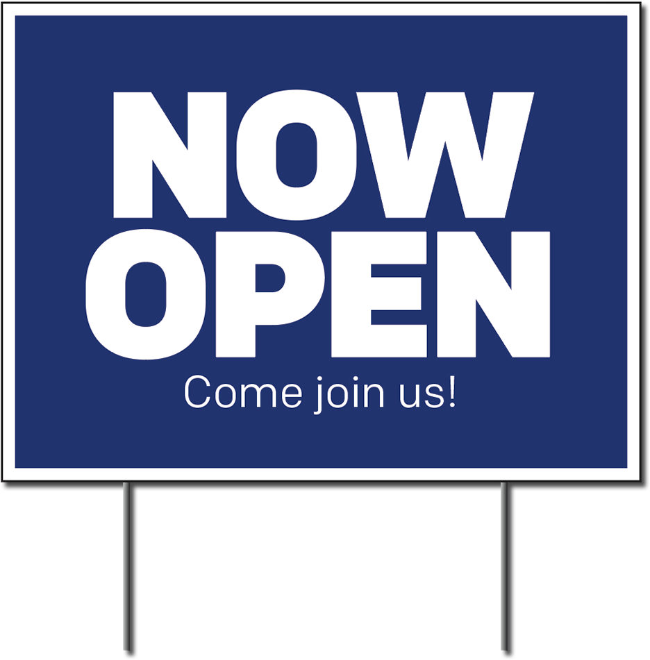 Lawn Sign 24" X 18" Other Colors Available - Cafe Now Open Posters (981x1000), Png Download