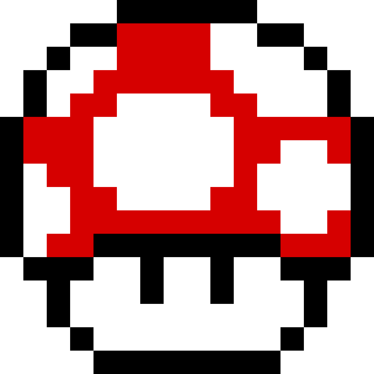 Mario Red Mushroom - Toad Mario Pixel Art (1200x1200), Png Download