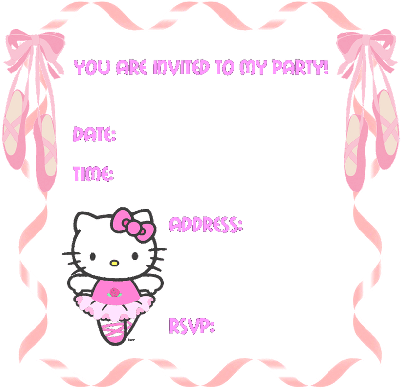 Hello Kitty Birthday Invitation Cards (854x800), Png Download