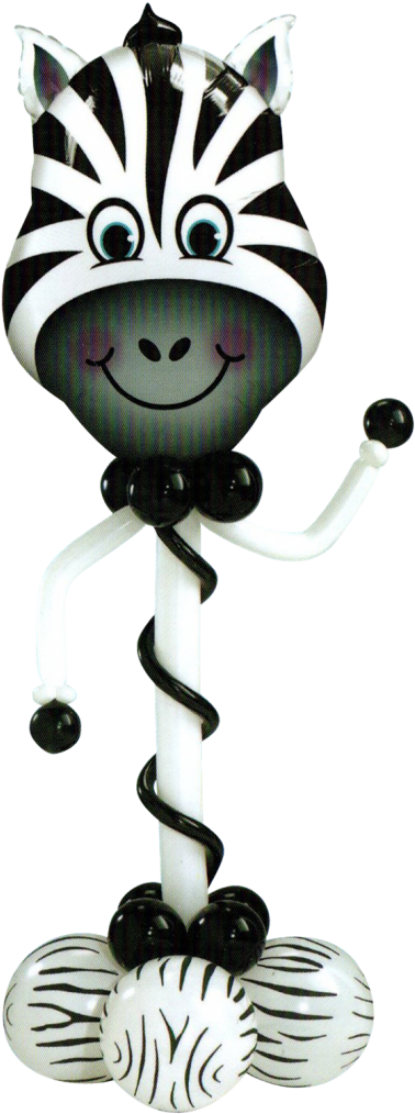 Slinky Zebra - Qualatex 32 Inch Shaped Foil Balloon - Zany Zebra (449x1024), Png Download