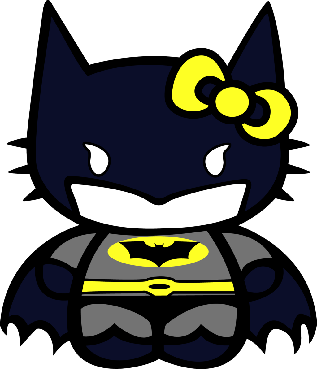 28 Collection Of Batman Hello Kitty Drawing - Kitty Batman (1024x1192), Png Download