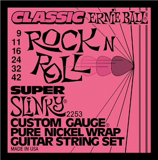 Ernie Ball Super Slinky Electric Guitar Strings 9-42 - Ernie Ball 2253 Classic Pure Nickel Super Slinky (800x800), Png Download