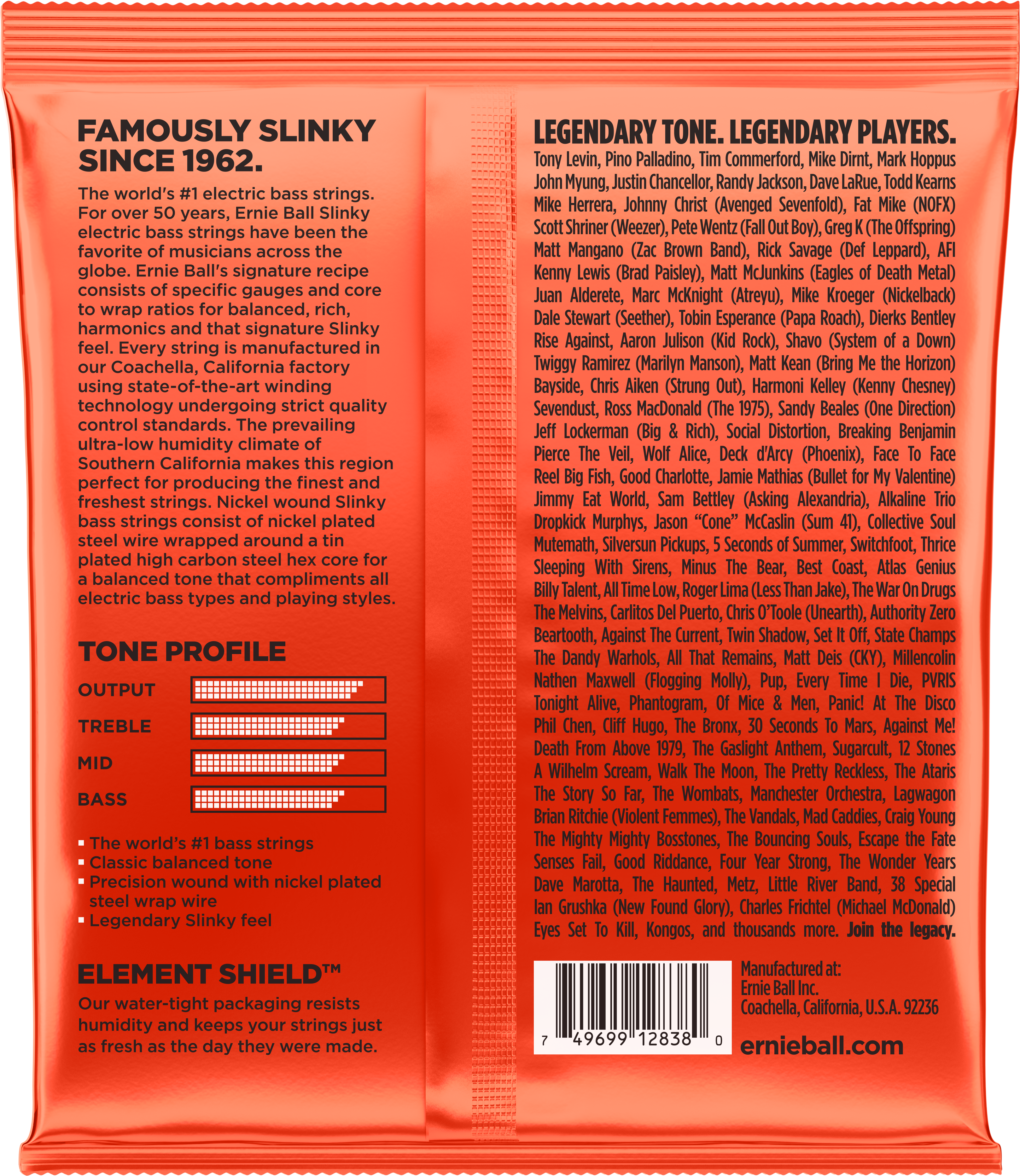 P02838 Back - Ernie Ball Nickel Electric Guitar Strings Slinky (4000x4000), Png Download