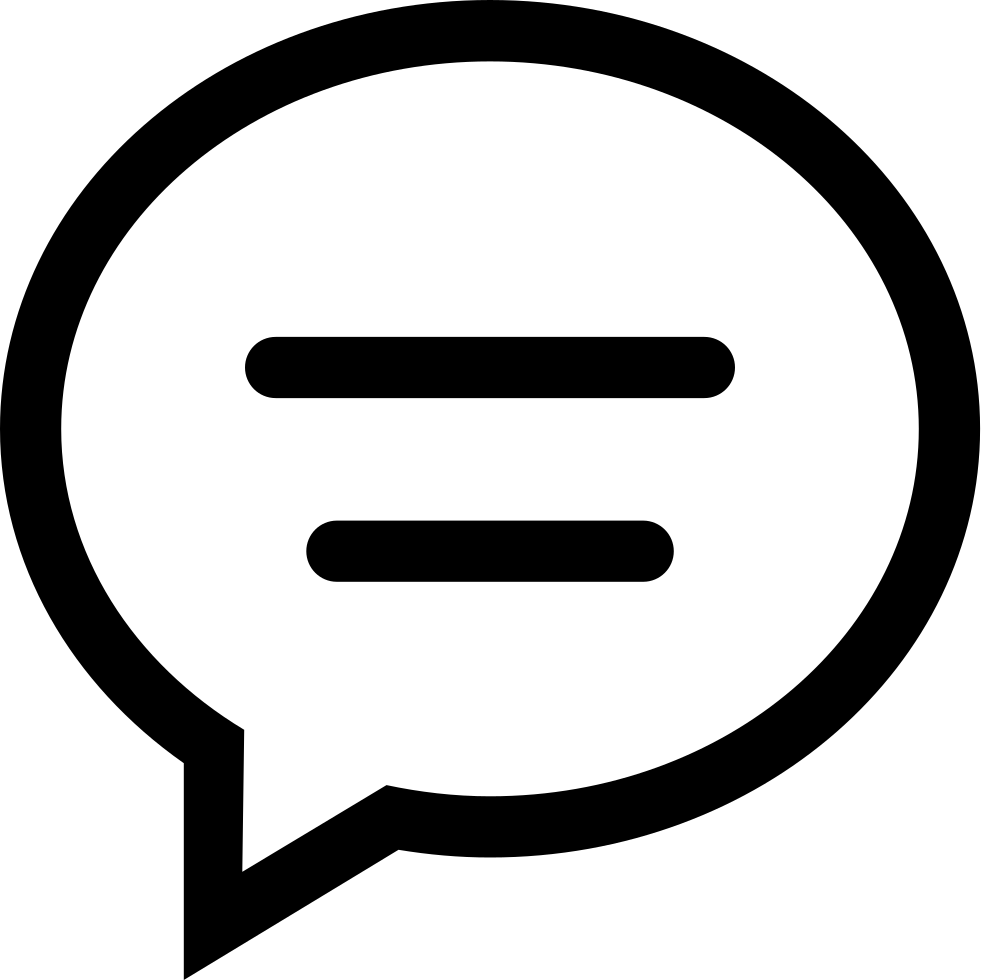 Chat Comment Oval Speech Bubble With Text Lines Comments - Chat Icon (981x980), Png Download