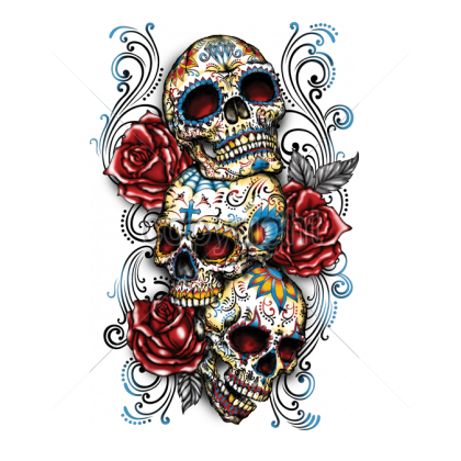 Wild Side Heat Transfers - Three Sugar Skulls (420x420), Png Download