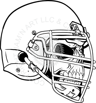 Skull Wearing Football Helmet (338x361), Png Download