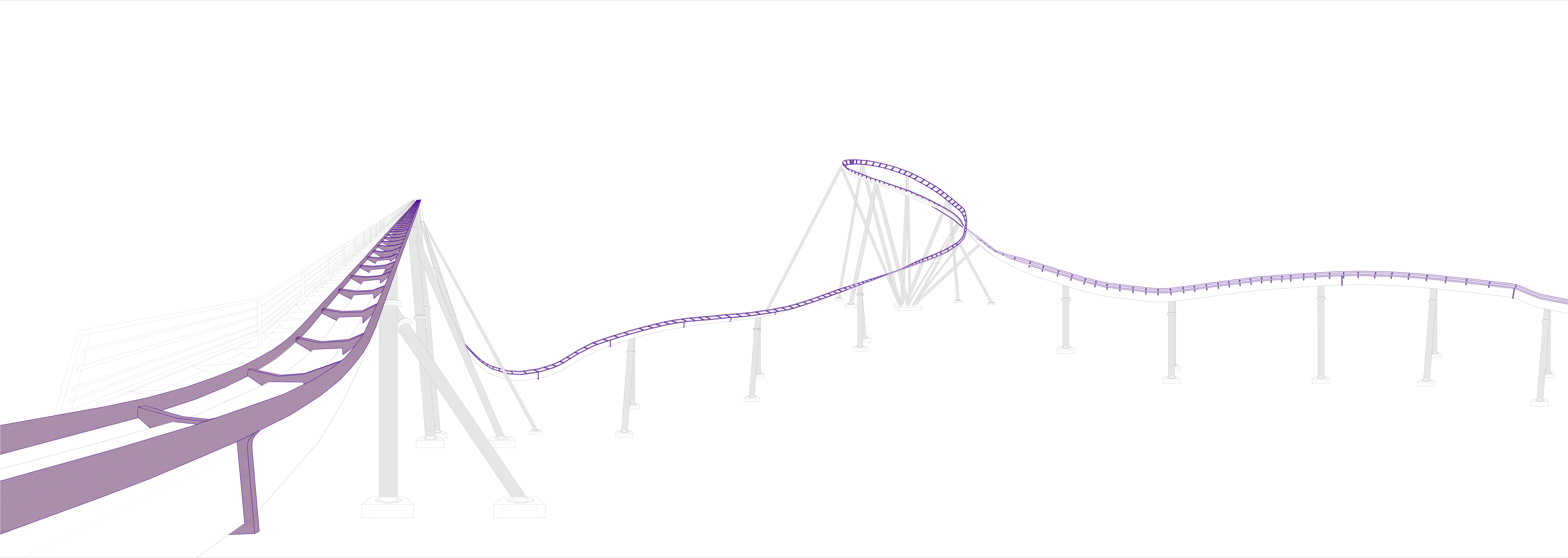 Montaña Rusa - Suspension Bridge (9861x3510), Png Download