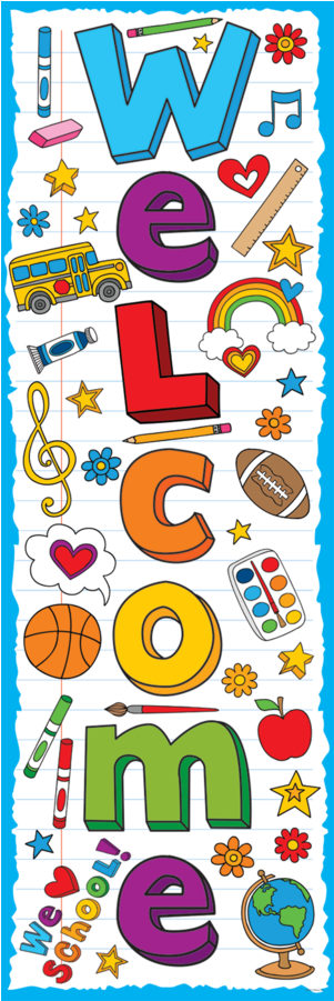 Tcr60361 School Doodles Welcome Banner Image - Teacher Created Resources Ep-361 School Doodles Welcome (900x900), Png Download