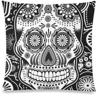 Sugar Skull Custom Zippered Pillow Case - Coque Pour Samsung Galaxy Note - Sugar Skull, Black (500x500), Png Download