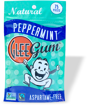 All Natural Glee "peppermint" Chewing Gum / 1-pouch - Glee Gum - Peppermint Chewing Gum Pouch ( 6 - 75 Ct) (400x401), Png Download