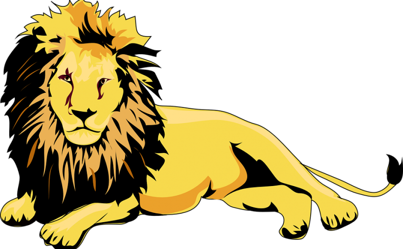 Leo - Cartoon Lion Lying Down (825x510), Png Download