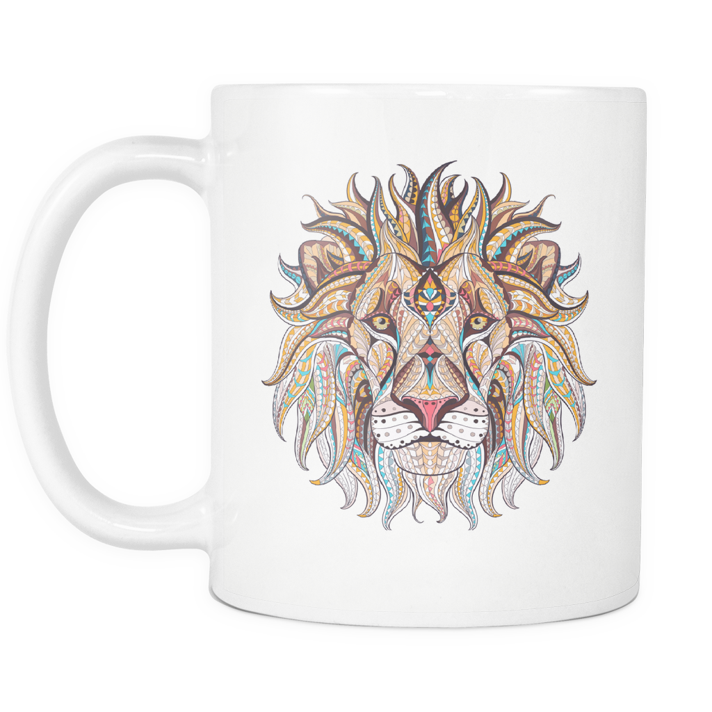 Lion Ethnic Animals Curtains (1024x1024), Png Download