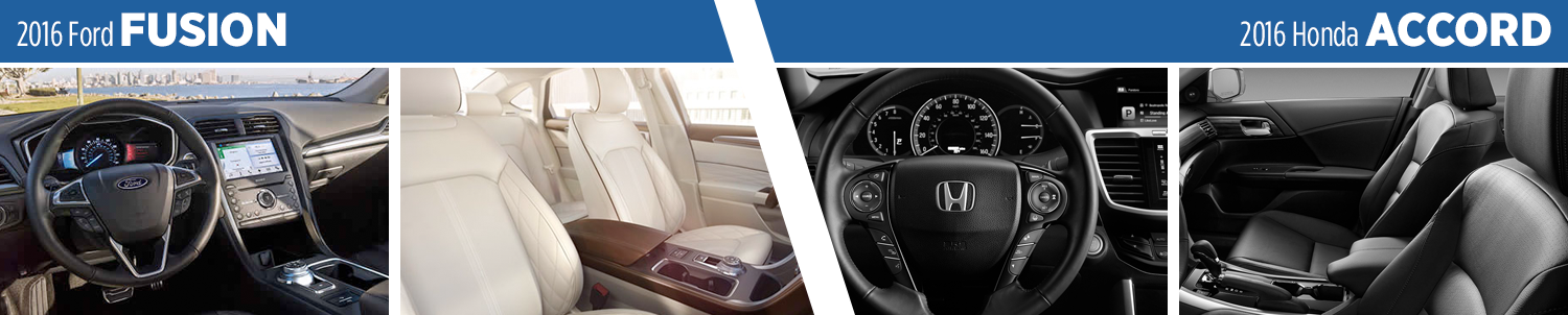 2016 Ford Fusion Vs 2016 Honda Accord Interior Comparison - Steering Wheel (1500x302), Png Download