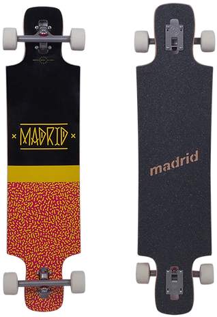 Madrid 39" Maniac Disease Drop Through Longboard Complete - Madrid Riot 9.6" X 34.25" Maxed Drop-thru Complete (456x540), Png Download