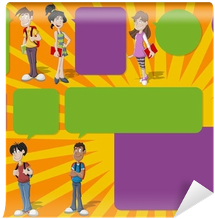 Fotomural Los Jóvenes Frescas De La Historieta Y Globos - Speech Balloon (400x400), Png Download