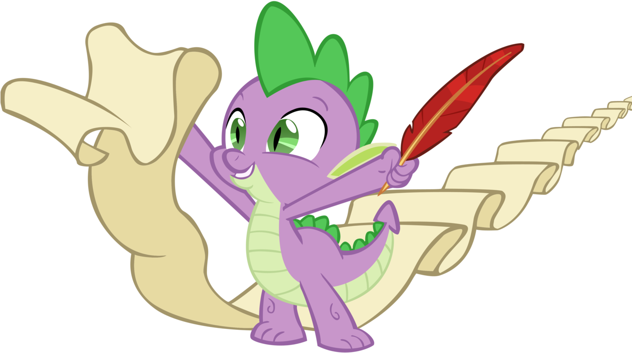 Spinnyhat, Safe, Scroll, Simple Background, Spike, - Scroll Paper My Little Pony (1280x728), Png Download