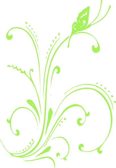 How To Set Use Green Butterfly Scroll Svg Vector - Butterfly Clipart Black And White Border (408x592), Png Download