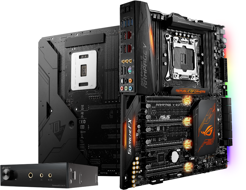 Rampage V Edition 10 Comes With Extreme Engine Digi - Asus Rog Rampage V Edition 10 Extended Atx Motherboard (1403x992), Png Download