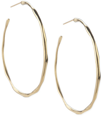 Yellow Gold Squiggle Hoop Earrings - Gold (500x500), Png Download