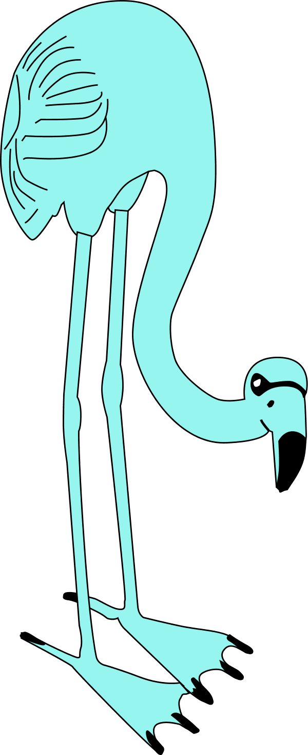 Flamingo Cartoon Vector Clipart - Pink Flamingo Shower Curtain (600x1469), Png Download