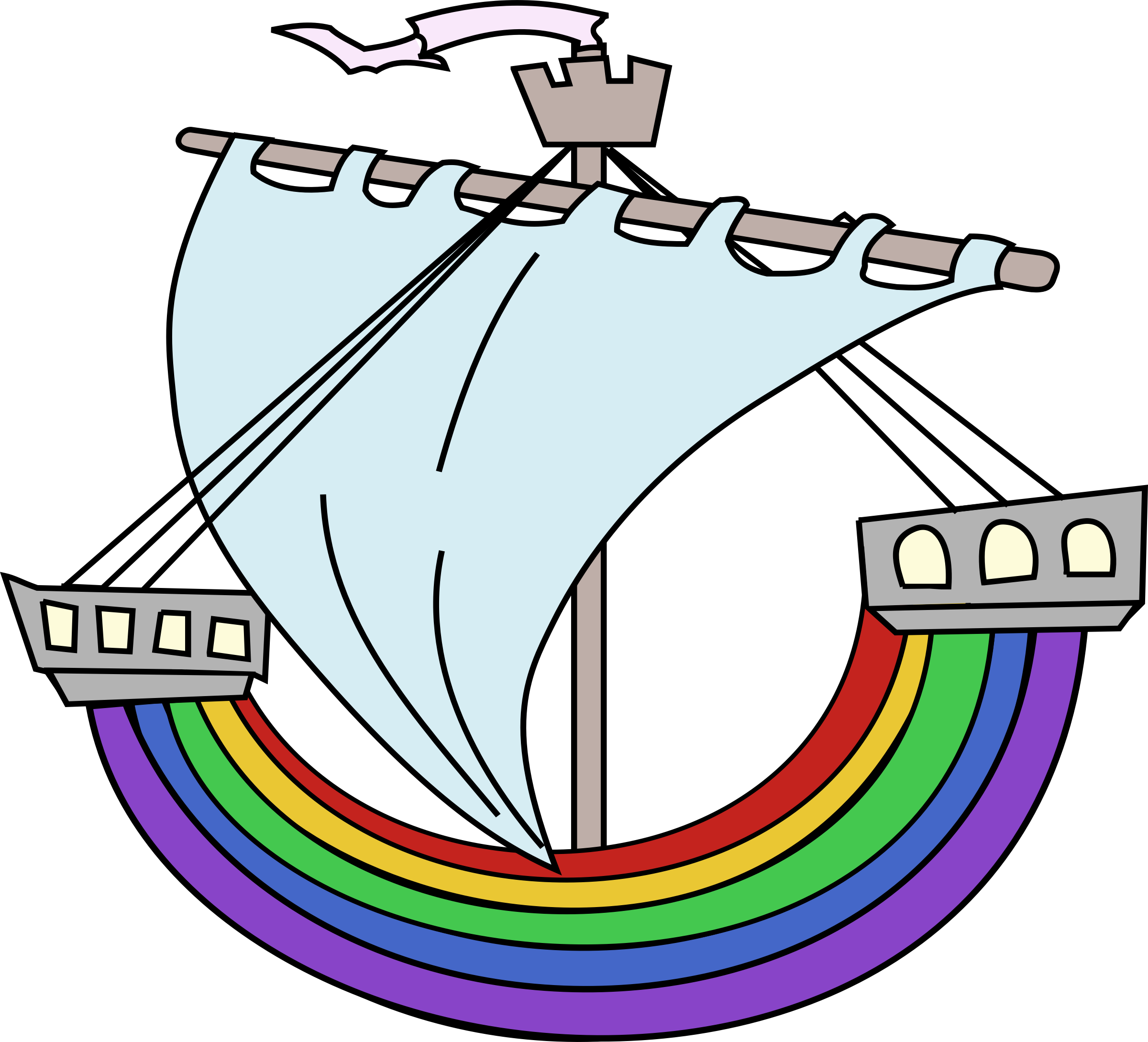 Rainbow Boat Vector Clipart Image - Facultad De Derecho Unprg (2400x2178), Png Download