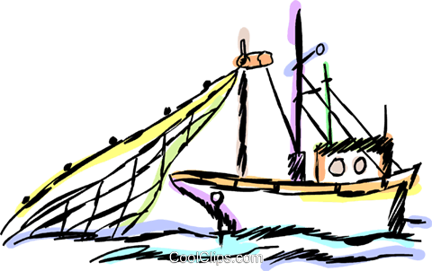 Commercial Fishing Boat Royalty Free Vector Clip Art - Commercial Fishing Boat Clipart Png (480x302), Png Download