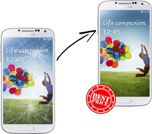 Free Screen Protector Offered In Each Screen Repair - Samsung Galaxy S 4 Vs Samsung Galaxy Note 2 (534x476), Png Download