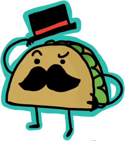 Mexican Taco In Cartoon Style On Transparent Background - Transparent Cartoon Taco (400x453), Png Download