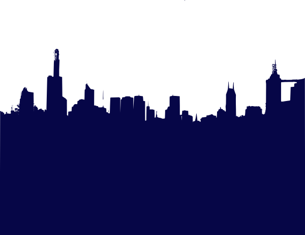 City Skyline Silhouette (600x463), Png Download