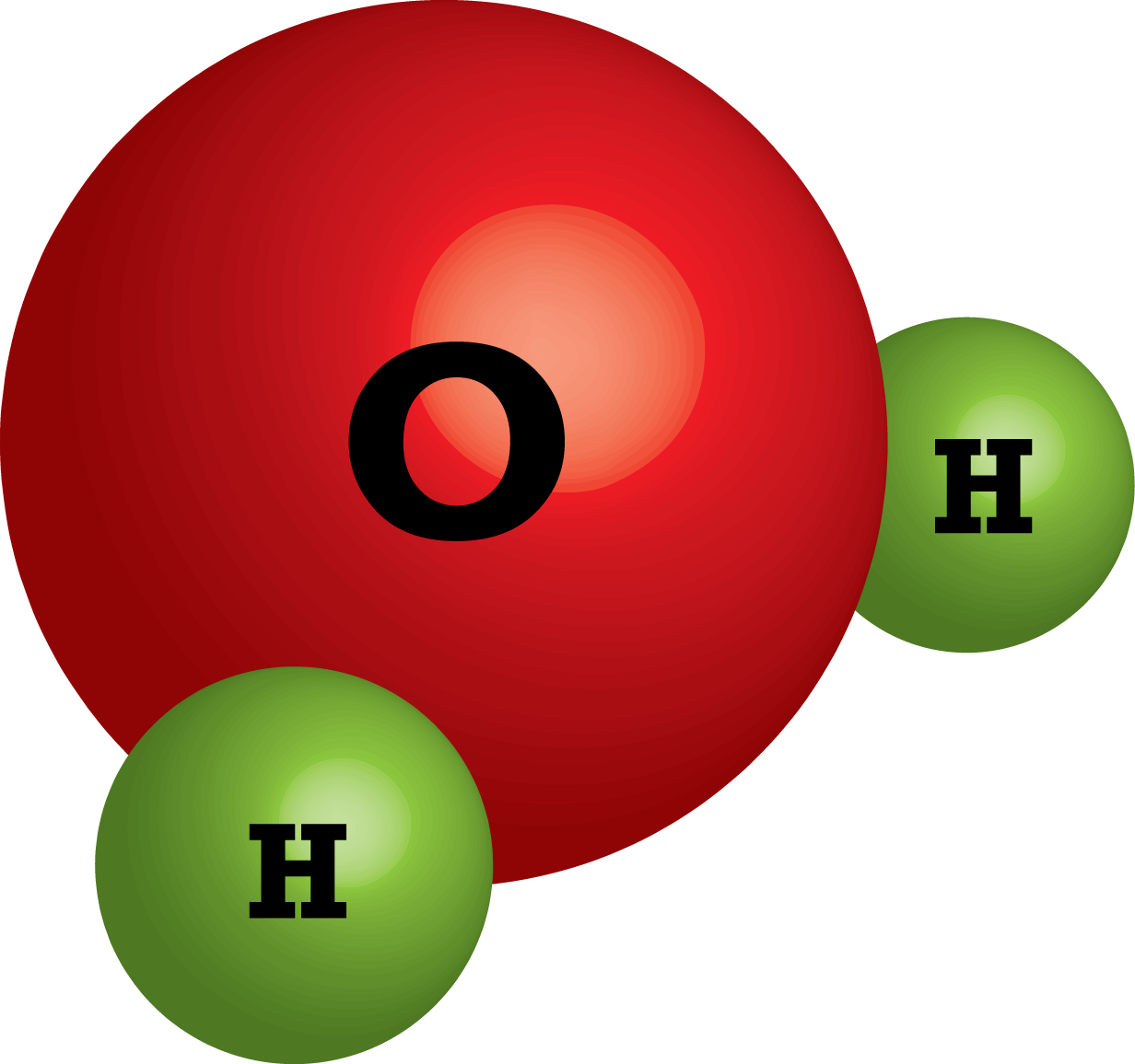 The Water Molecule - Compound Atom (1232x1156), Png Download