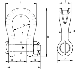 13010600 / P-6033 Harpsluiting Mb "sling Shackle" Green - Shackle (314x400), Png Download