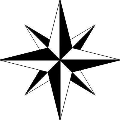 Compass Rose Basic2 400 - Tribal Tattoo Rose (400x400), Png Download