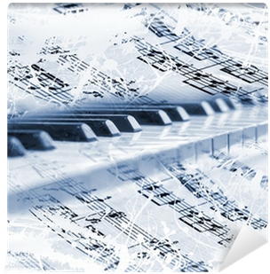 Teclas De Piano Con Notas Musicales Wall Mural • Pixers® - Carte Da Parati Note Musicali (400x400), Png Download