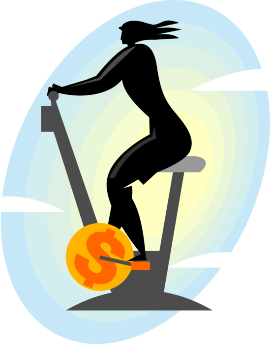 Vector Illustration Of Businesswoman Works Out On Exercise - Racing (549x700), Png Download