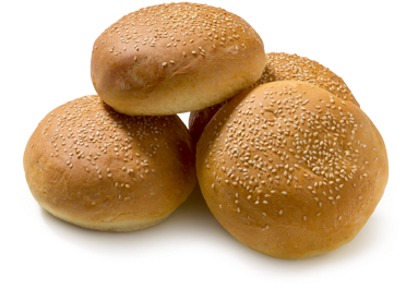 American Rolls With Sesame - Hamburger (600x391), Png Download
