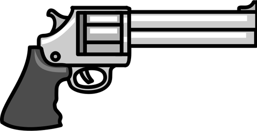 Pistol Clipart Simple - Revolver Clipart (500x255), Png Download