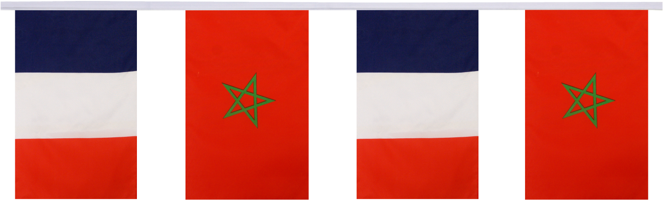 Guirlande D Amitie France Maroc 15 X 22 Cm - France China (1500x750), Png Download