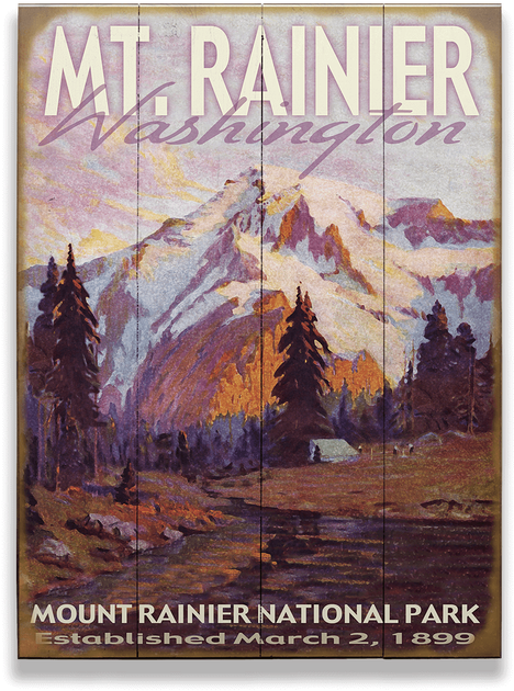 Rainier National Park Sign - Mount Rainier National Park (730x730), Png Download