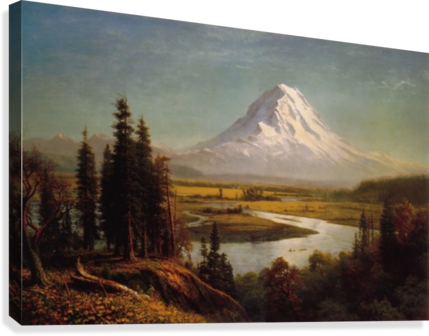Mount Rainier Canvas Print - Albert Bierstadt Most Famous Painting (429x336), Png Download