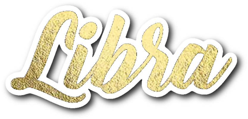 Libra Gold Lettering Vinyl Sticker - Emblem (1024x1024), Png Download