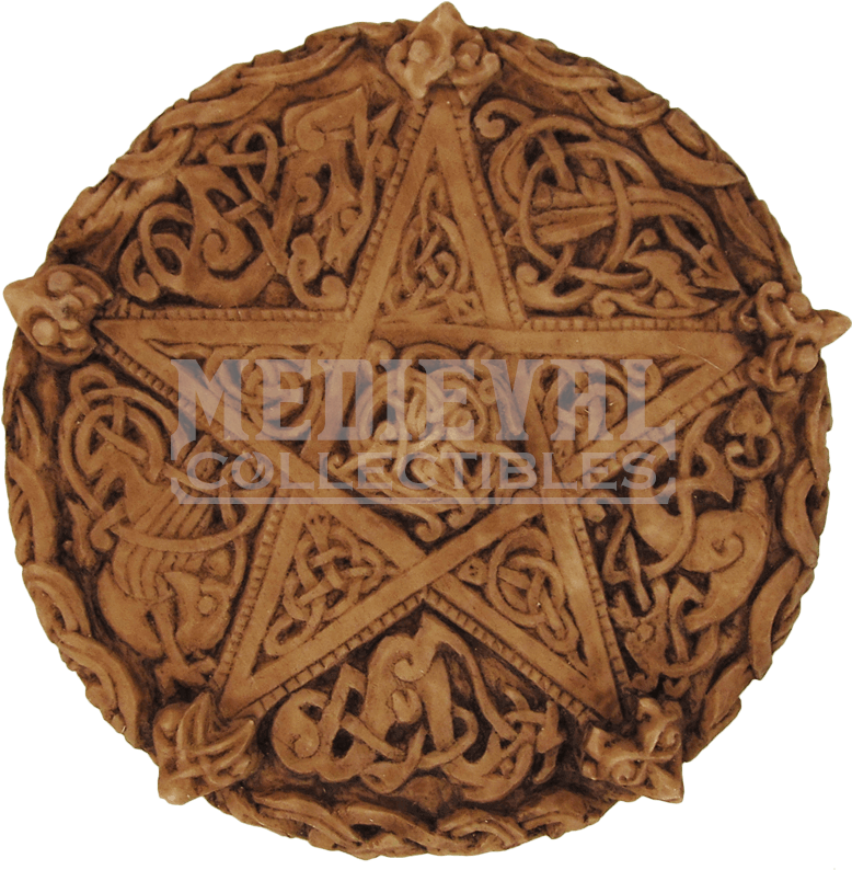 Celtic Knotwork Pentacle Plaque - Celtic Knotwork Pentacle Wood Finish Plaque - 5 Inches (850x850), Png Download