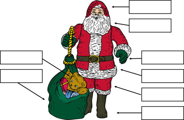 Look At The Picture Of Santa Claus - Santa With Bag (600x392), Png Download