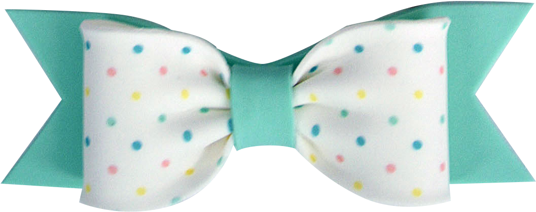 Gumpaste Bows Small Mint Dot Print - Polka Dot (1200x466), Png Download