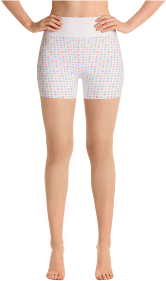 Elegant Multicolored Dots Yoga Short Pants With A Small - Yoga Pants (600x600), Png Download