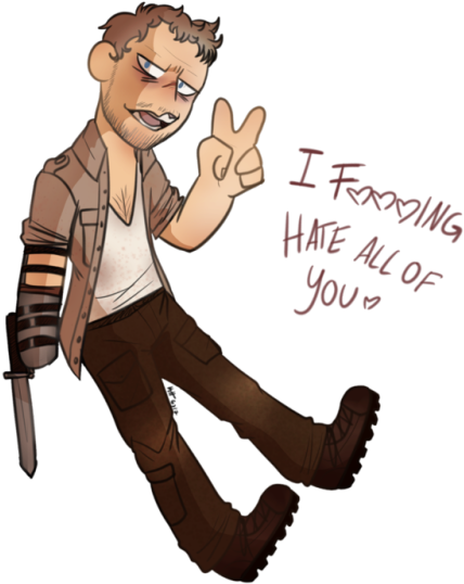 The Walking Dead Clipart Tumblr Transparent - Walking Dead Merle Chibi (500x576), Png Download