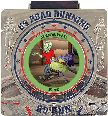 Zombie Virtual 5k / 10k / Half Marathon - Marathon (400x400), Png Download
