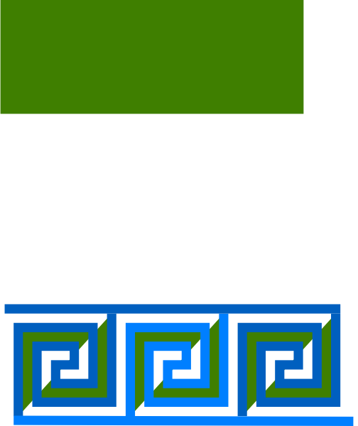 Blue Green Meander Border 3 Turns Clip Art - Clip Art (504x600), Png Download