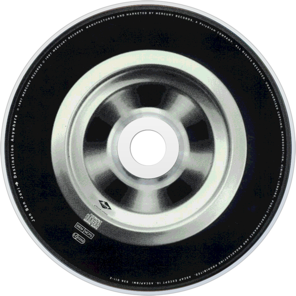 Jon Bon Jovi Destination Anywhere Cd Disc Image - Circle (1000x1000), Png Download
