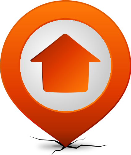 Location Map Pin Home Orange - Home Location Icon Vector (425x500), Png Download